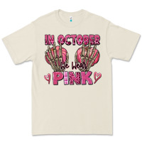 Bone in october we wear pink skeleton Premium Tee - texasbilliewilder
