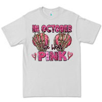 Dove Grey in october we wear pink skeleton Premium Tee - texasbilliewilder
