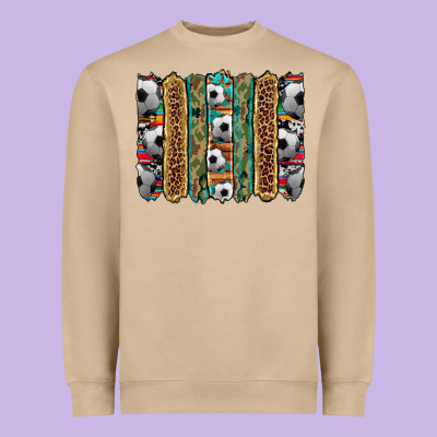 Soccer Camouflage Serape Cowhide Turquoise Leopard Glitter  Brushstrok Heavyweight Sweatshirt Designed By Artiststas