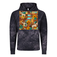 Cloud Black Western Horse Sunflowers Gemstone Seamless Pattern Vintage Hoodie - FaDigitalArtStudio