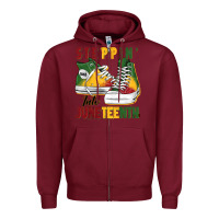 Burgundy steppin' into juneteenth Zipper Hoodie - BarkalooDesign