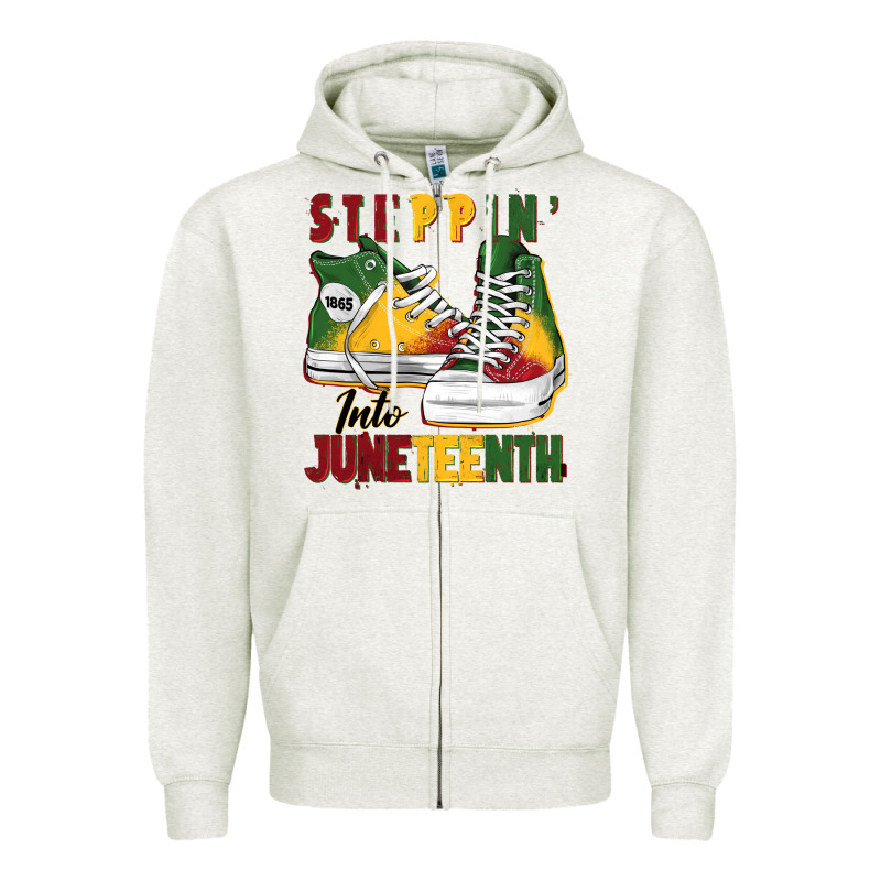 Steppin' Into Juneteenth Zipper Hoodie by BarkalooDesign | Teevron