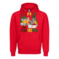 Red steppin' into juneteenth Zipper Hoodie - BarkalooDesign
