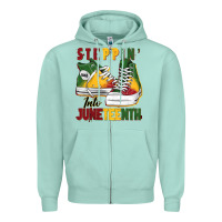 Seafoam steppin' into juneteenth Zipper Hoodie - BarkalooDesign
