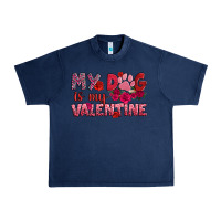 Navy my dog is my valentine Urban Heavy Tee - OliviaCreatesArt
