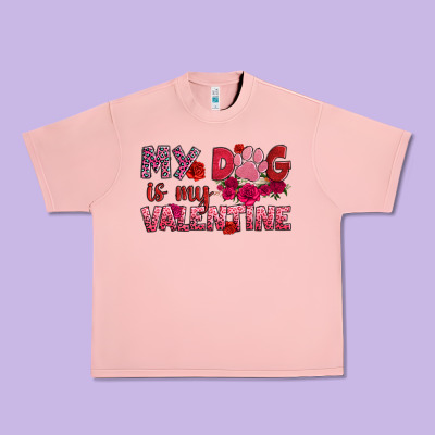 My Dog Is My Valentine Urban Heavy Tee Designed By Oliviacreatesart