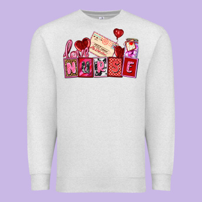 Valentines Day Nurse Premium Sweatshirt Designed By Adodesignshop
