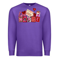 Purple valentines day nurse Premium Sweatshirt - AdoDesignShop