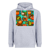 Heather Grey pumpkin spice and pumpkin Heavyweight Hoodie - AdoDesignShop