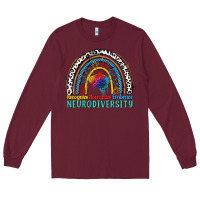 Burgundy Recognize normalize embrace neurodiversity Autism Long Sleeve Tee - FaDigitalArtStudio