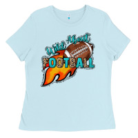 Baby Blue Wild about Football Ladies Tee - HowdyJamesFarm