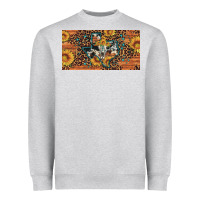 Heather Grey texas map bull skull sunflower leopard licence plate Heavyweight Sweatshirt - Artiststas