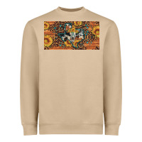Texas Map Bull Skull Sunflower Leopard Licence Plate Heavyweight Sweatshirt | Teevron