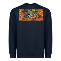 Navy texas map bull skull sunflower leopard licence plate Heavyweight Sweatshirt - Artiststas