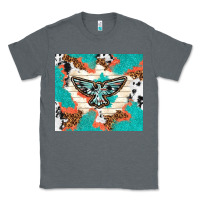 Charcoal Heather freebird with leopard and cowhide pattern Classic Tee - TumblerDesignByShophia