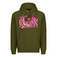Army Green Pretty Black Educated Premium Hoodie - CowhideDigitalArt