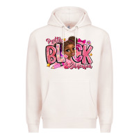 Pale Pink Pretty Black Educated Premium Hoodie - CowhideDigitalArt