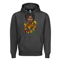 Charcoal Heather juneteenth 1865 black boy Zipper Hoodie - BarkalooDesign