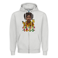 Dove Grey juneteenth 1865 black boy Zipper Hoodie - BarkalooDesign