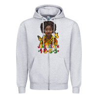 Heather Grey juneteenth 1865 black boy Zipper Hoodie - BarkalooDesign
