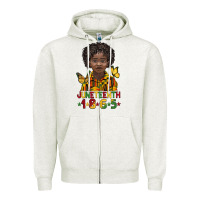 Oatmeal Heather juneteenth 1865 black boy Zipper Hoodie - BarkalooDesign