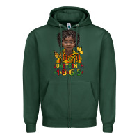 Sports Green juneteenth 1865 black boy Zipper Hoodie - BarkalooDesign