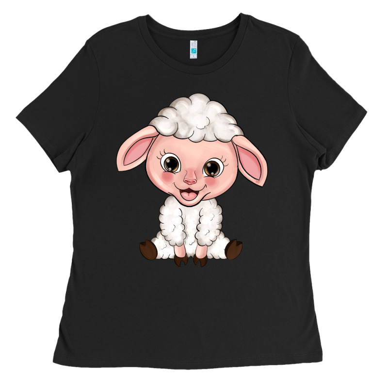 Cartoon Lamb Ladies Tee by HowdyJamesFarm | Teevron