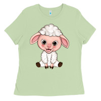 Matcha Cartoon Lamb Ladies Tee - HowdyJamesFarm