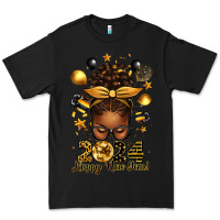 Black 2024 happy new year  afro messy bun Premium Tee - texasbilliewilder