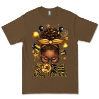 Cacao 2024 happy new year  afro messy bun Premium Tee - texasbilliewilder