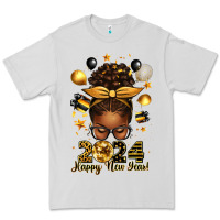 Dove Grey 2024 happy new year  afro messy bun Premium Tee - texasbilliewilder