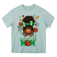 Arona Basketball Mom Afro Messy Bun Heavy Core Tee - texasbilliewilder