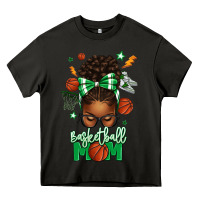 Asphalt Basketball Mom Afro Messy Bun Heavy Core Tee - texasbilliewilder