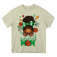 Mossy Basketball Mom Afro Messy Bun Heavy Core Tee - texasbilliewilder