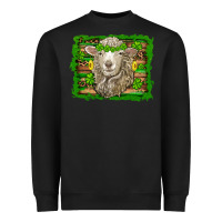 Black st patricks day sheep shamrock gold  serape leopard glitter Heavyweight Sweatshirt - Artiststas