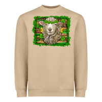 St Patricks Day Sheep Shamrock Gold  Serape Leopard Glitter Heavyweight Sweatshirt | Teevron