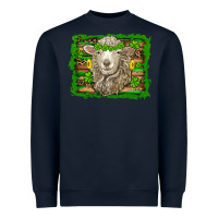 Navy st patricks day sheep shamrock gold  serape leopard glitter Heavyweight Sweatshirt - Artiststas