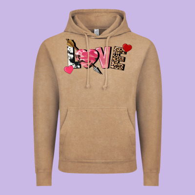Love Valentine's Day Vintage Hoodie Designed By Fadigitalartstudio