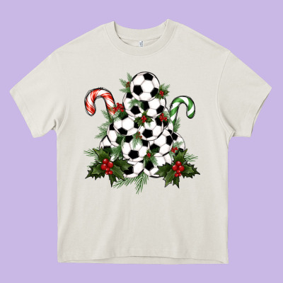Lightning Soccer Christmas Tree Heavy Core Tee Designed By Ranaportraitstore
