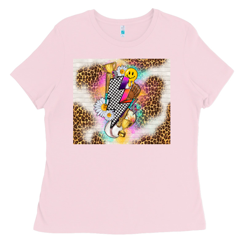 Retro Baseball With Leopard Ladies Tee by TumblerDesignByShophia | Teevron