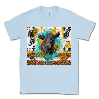 Dusty Blue black angus Classic Tee - TumblerDesignByShophia