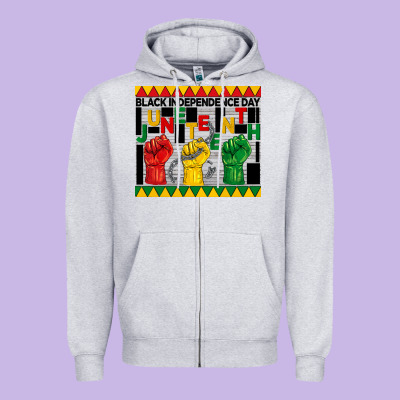 Black Independence Day Juneteenth Tumbler Zipper Hoodie Designed By Barkaloodesign