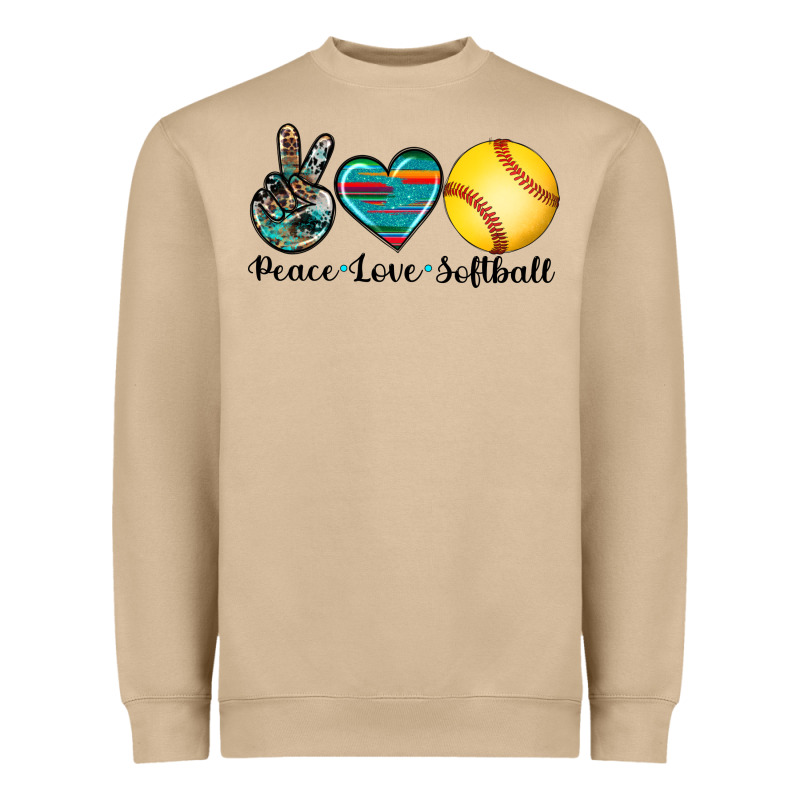 Peace Love Softball Heavyweight Sweatshirt by Artiststas | Teevron