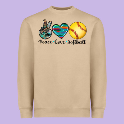 Peace Love Softball Heavyweight Sweatshirt Designed By Artiststas