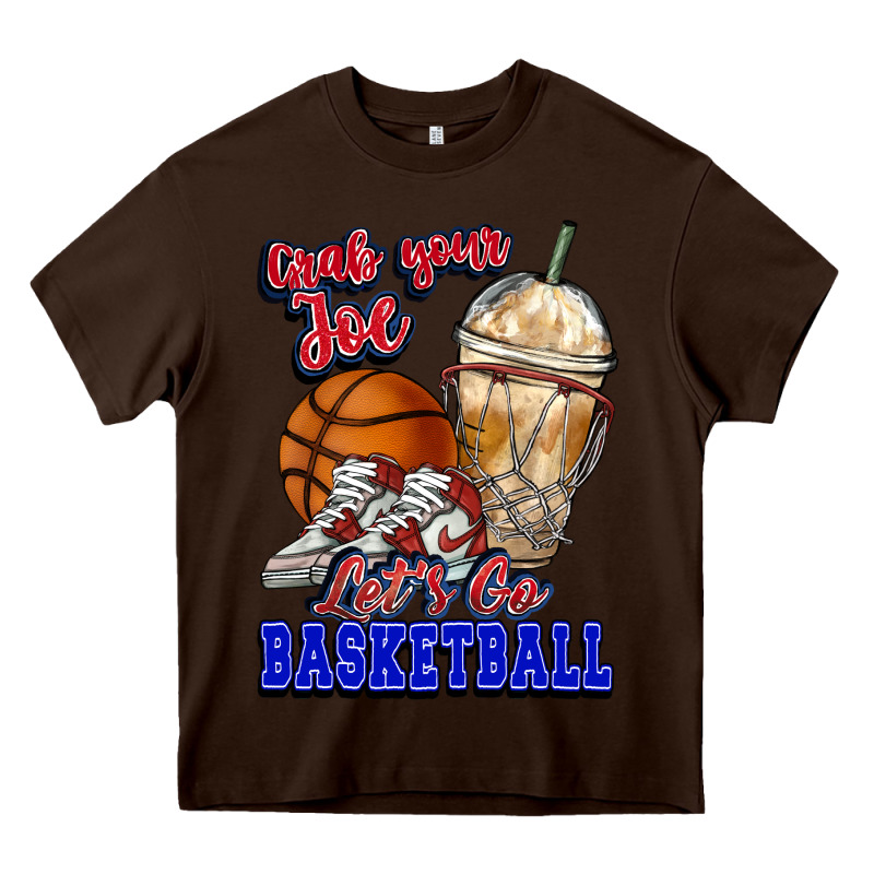 Grab Your Joe Let's Go Basketball Heavy Core Tee by NancyCooperArtShop | Teevron