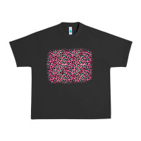 Pigment Black pink glitter leopard with heart background Urban Heavy Tee - OliviaCreatesArt