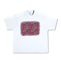 White pink glitter leopard with heart background Urban Heavy Tee - OliviaCreatesArt