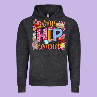 Easter Day One Hip Teacher Vintage Hoodie Designed By Oliviacreatesart