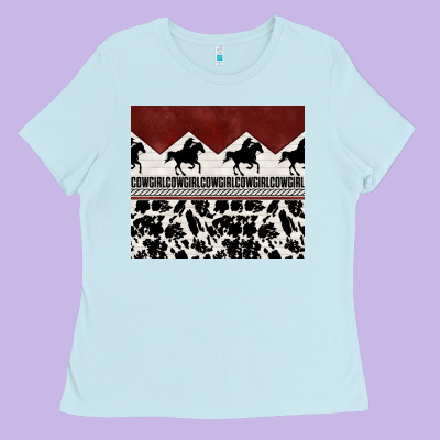 Cowgirl With Cowhide Ladies Tee Designed By Tumblerdesignbyshophia