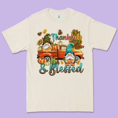 Fall Thankful And Blessed Premium Tee Designed By Nancycooperartshop